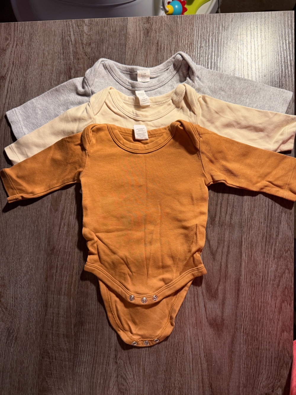 Colored Organics Long-Sleeve One-Piece in Rust and Cream Set